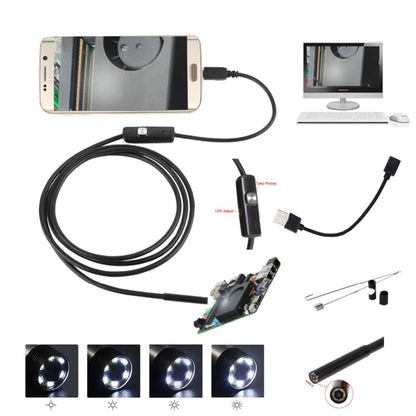 USB Endoscope Inspection Camera – Flexible Borescope Camera with LED Lights for Android & PC