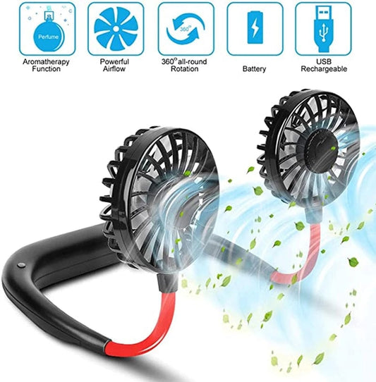 Portable Neck Fan - USB Rechargeable Wearable Cooling Fan For Traveling