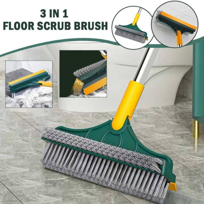 3-in-1 Extendable Wiper Brush with Built-in Squeegee
